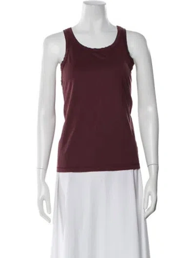 Pre-owned Studio Nicholson Scoop Neck Sleeveless Top In Burgundy