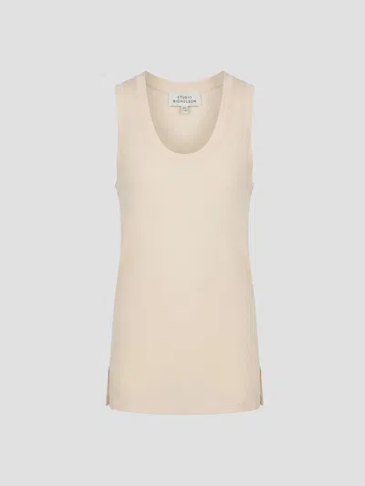 Studio Nicholson Scoop Neck Vest Edition In Canvas