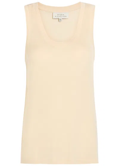 Studio Nicholson Scoop-neck Woven Tank Top In Neutral
