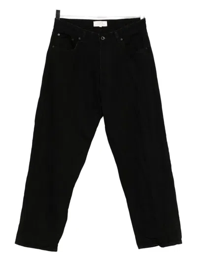 Studio Nicholson Seb Crinkle Denim Pants In Black
