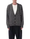 Studio Nicholson V-neck Long Sleeve Cardigan Pockets In Gray