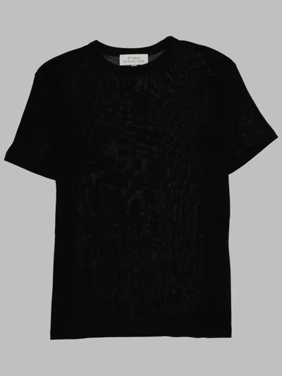Studio Nicholson Sheer Short-sleeve T-shirt In Black