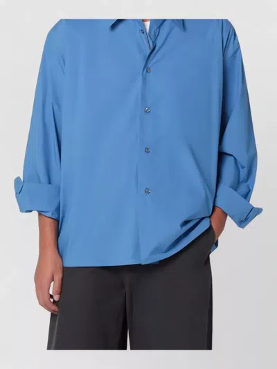 Studio Nicholson Hal Uniform Blue Cotton Shirt
