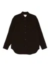 Studio Nicholson Textured Button-down Shirt In Brown