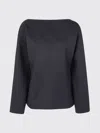 Studio Nicholson Long Sleeve Top Boat Neck Detail In Black