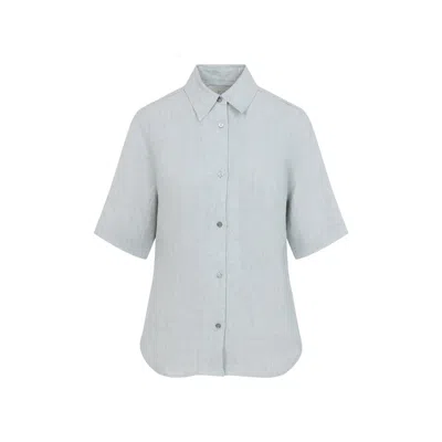 Studio Nicholson Este Short-sleeved Shirt In Blue