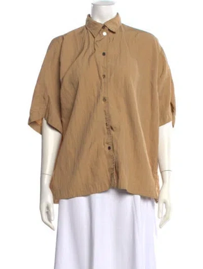Pre-owned Studio Nicholson Short Sleeve Button-up Top In Neutral