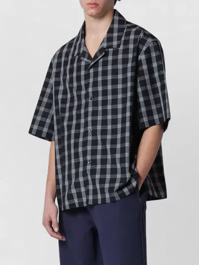 Studio Nicholson Short Sleeve Checkered Pattern Casual Shirt