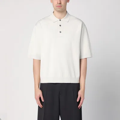 Studio Nicholson Short-sleeve Ice Color Polo In White