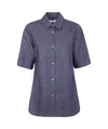 Studio Nicholson Tailored Shirt With Back Yoke And Collared Neck In Blue