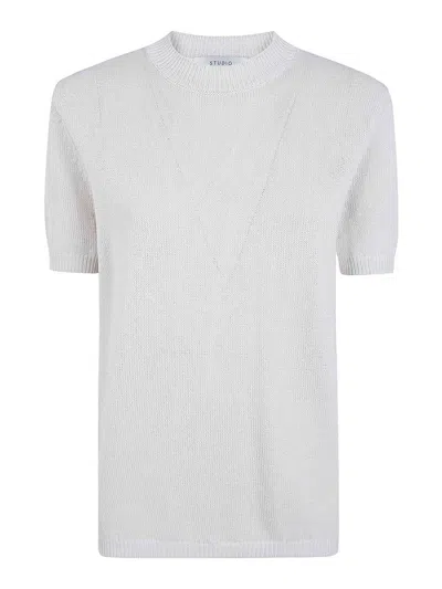 Studio Nicholson Short Sleeve Top In White