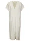 Studio Nicholson White Linen Blend Cley Midi Dress