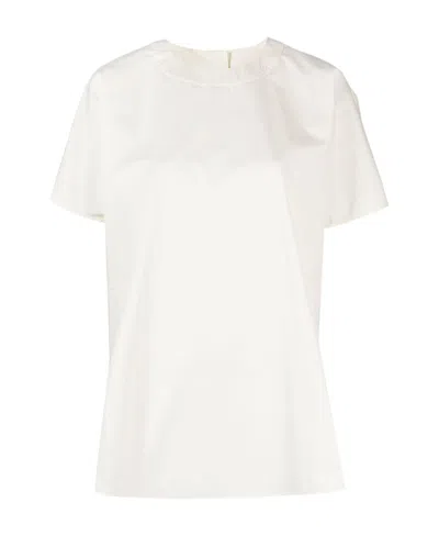 Studio Nicholson Short-sleeved Round Collar T-shirt In White