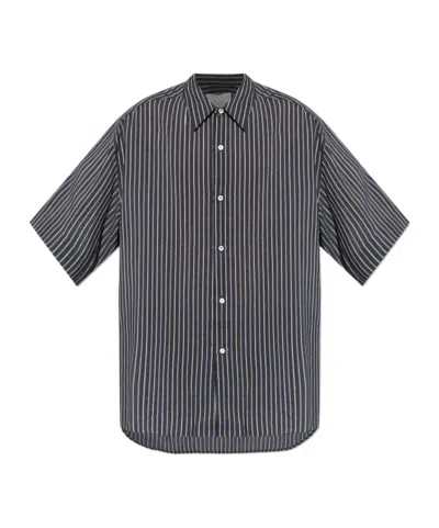 Studio Nicholson Short-sleeves Denim Shirt In Black