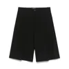 Studio Nicholson Black Bermuda Shorts In Cotton Blend In Black