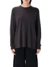 Studio Nicholson Long Sleeve Crew Neck Relaxed Fit Top In Black