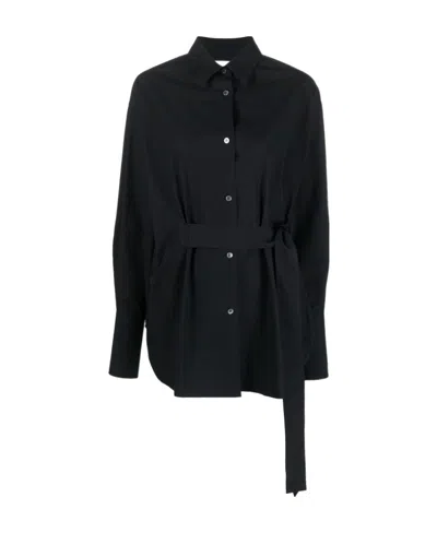 Studio Nicholson Single-breasted Long-sleeved Shirt In Black