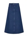 Studio Nicholson Skirt In Indigo Wash