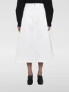 Studio Nicholson Baringo Denim Midi Skirt In White