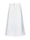 Studio Nicholson Baringo Denim Midi Skirt In White