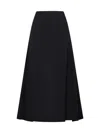 Studio Nicholson Lawson Long Cotton Skirt In Black Grape
