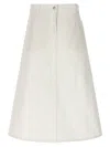 Studio Nicholson High-waisted Midi Skirt With Front And Back Pockets In White