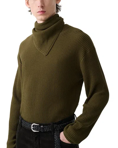 Studio Nicholson Slim Cotton Ribbed Turtleneck Sweater In Green