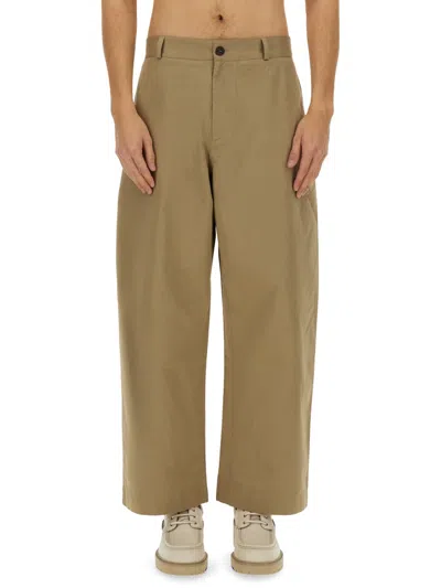 Studio Nicholson Slim Curved Pants In Brown
