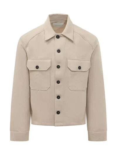Studio Nicholson Slim Fit Feather Overshirt In Brown