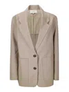 Studio Nicholson Conde Curved Hem Blazer In Neutral