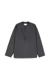 Studio Nicholson Solis Drape Collar Shirt In Gray