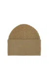 Studio Nicholson Ribbed Texture Folded Cuff Hat In Brown
