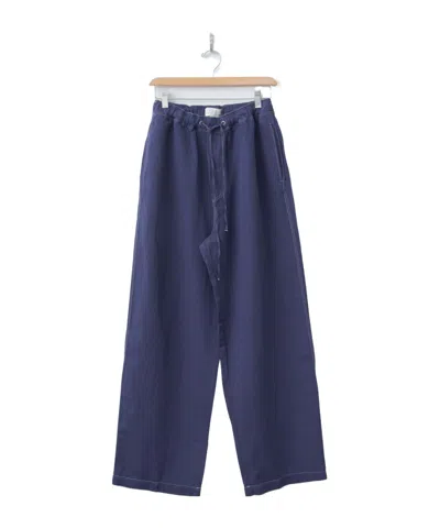 Studio Nicholson Sonny Relaxed Drawstring Pants In Blue