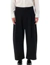 Studio Nicholson Wide Leg Chino Trousers Pockets In Black