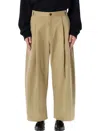 Studio Nicholson Pleated Chino Trousers Featuring Belt Loops In Brown