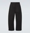 Studio Nicholson Peached Pleated Wide-leg Cotton-twill Trousers In Black