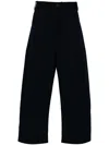 Studio Nicholson Sorte Cropped Cotton-twill Trousers In Blue