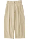 Studio Nicholson Cotton-blend Pleated Trousers In Neutrals