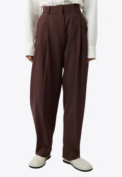 Studio Nicholson Sperro Tailored Pants In Dark Brown