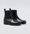 Studio Nicholson Square Leather Ankle Boots In Black
