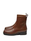 Studio Nicholson Square Leather Boots In Brown