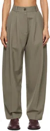 Studio Nicholson Ssense Exclusive Khaki Double Pleat Front Trousers In Reed