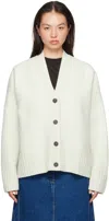 STUDIO NICHOLSON SSENSE EXCLUSIVE OFF-WHITE SAKE KNIT CARDIGAN