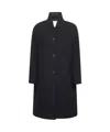 Studio Nicholson Stand Collar Coat In Black