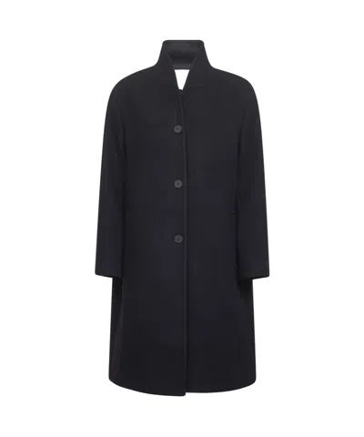 Studio Nicholson Stand Collar Coat In Black