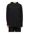Studio Nicholson Stand-collar Long-sleeved Shirt In Black