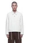 Studio Nicholson Salt Slub Cotton Twill Stowe Polo Shirt In White