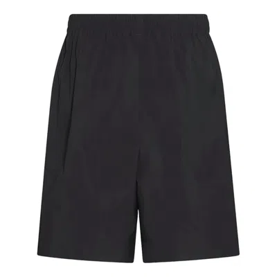 Studio Nicholson Straight-cut Black Shorts With Elastic Waistband
