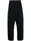 Studio Nicholson Tuck Wool Trousers In Blue