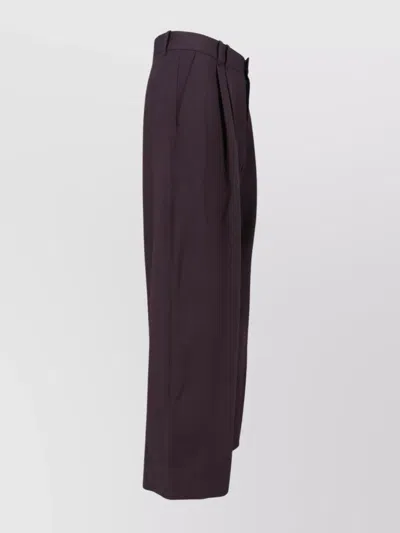 Studio Nicholson Straight Trousers With Pleats And Pockets In Brown